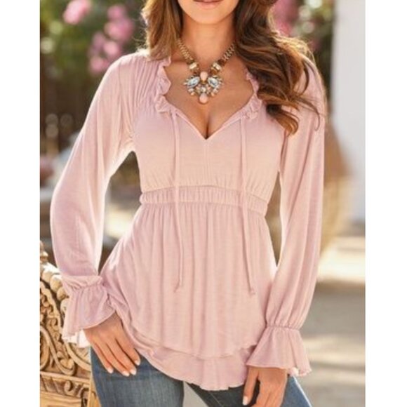 Boston Proper Poet ruffle top szXS - Picture 3 of 12